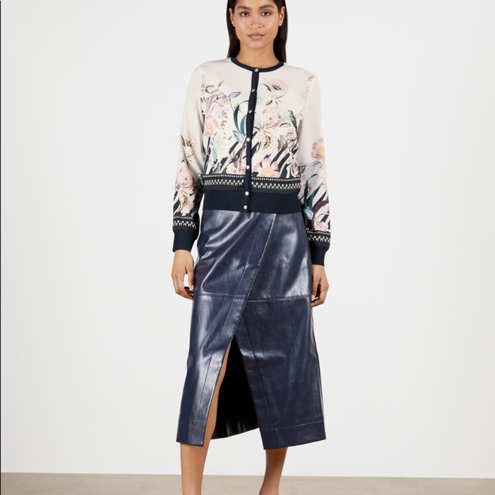 TED BAKER Miyyaa Decadence Print Cardigan In Cream
